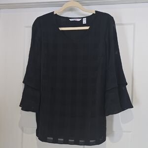 Isaac Mizrahi Black Sheer Blouse